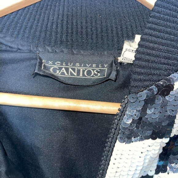 Gantos Vintage 1980s Womens Bomber Jacket Size Small Sequins Abstract Art - Picture 5 of 16